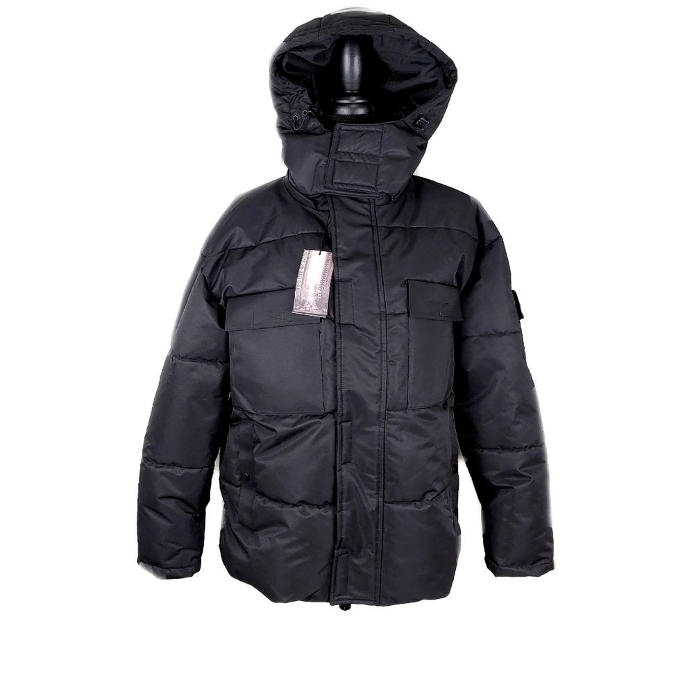NWT Cross Street $599 Men's Outdoor Hood Puffers Insulated WinterBlack Parka - Picture 7 of 12